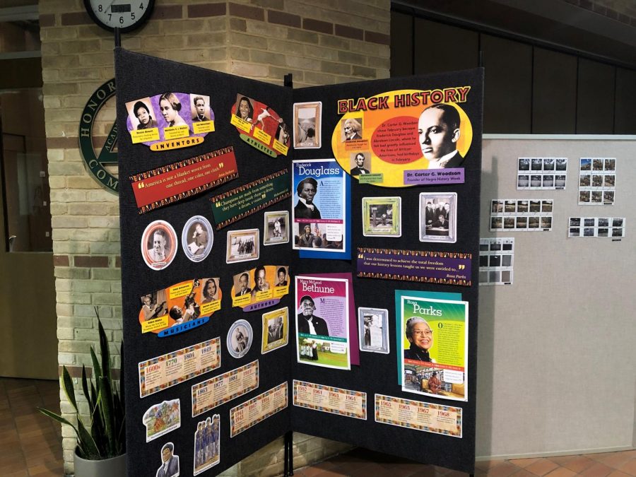 The Middle School displays posters celebrating Black History Month in February.