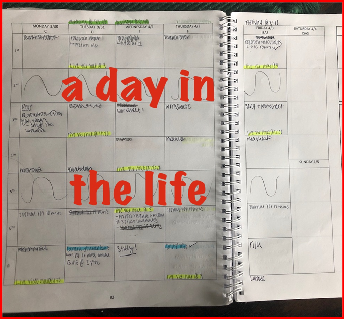 Erin Reynolds manages school with her planner throughout the busy days of virtual classes.