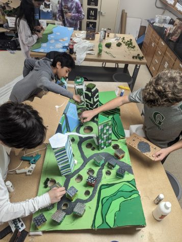 Middle Schoolers in the Future City Club work together to plan and build models of climate resistant cities. Led by Middle School Science Teacher Emma DeVine, The Future City Club won the award for Most Resistant City at their competition in January. 