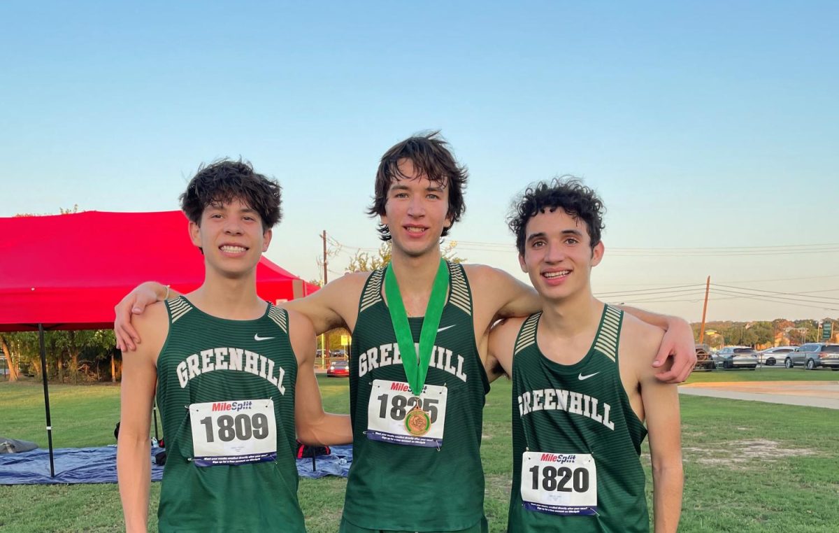 The+boys+cross-country+team+is+all+smiles+after+competing+at+the+Southlake+Invitational.+Photo+courtesy+of+Andrew+Mann.